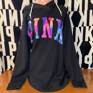 Victoria’s Secret pink tie-dye logo oversized hoodie rare